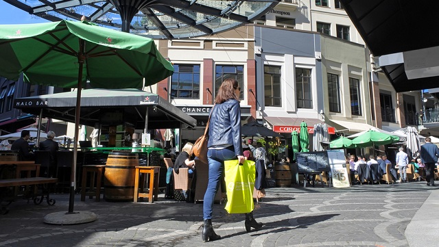 Woman Shopping In Chancery Square Auckland New Zealand