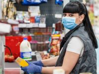 young supermarket worker