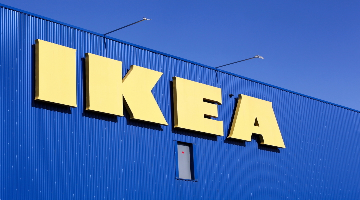 Photo of IKEA logo on the store