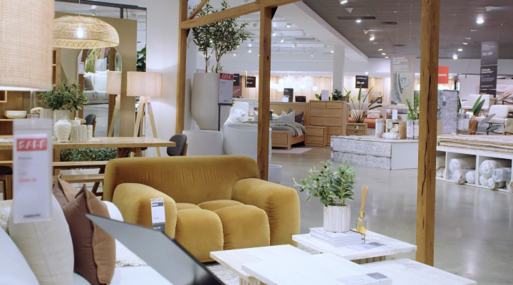Interior of a Freedom Furniture store