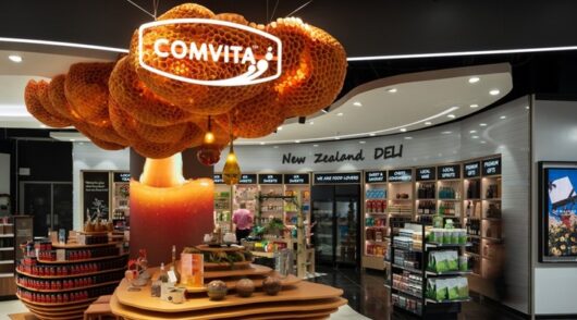 Comvita store exterior showcasing products