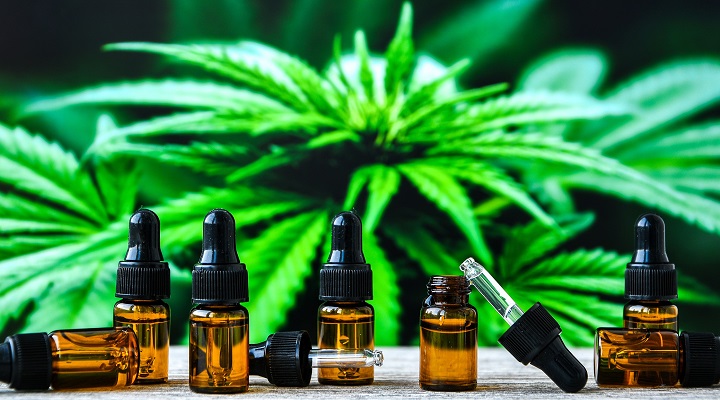 Bottles of cannabis oil