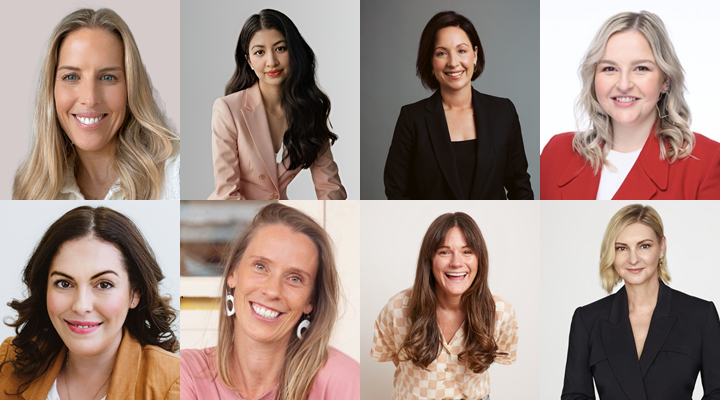 A collage of eight female retail leaders