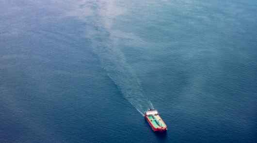 An image of a big ship on an ocean