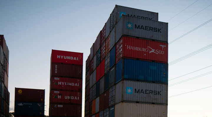 unsplash image of shipping containers