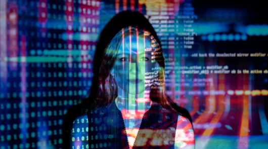 image of girl with projector HTML