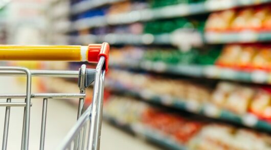 shopping cart in supermarket