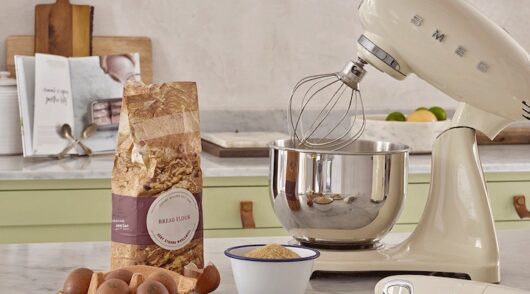 Image of baking products on kitchen counter.