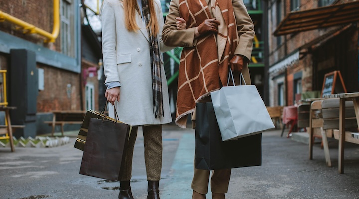 Women holding shopping bags