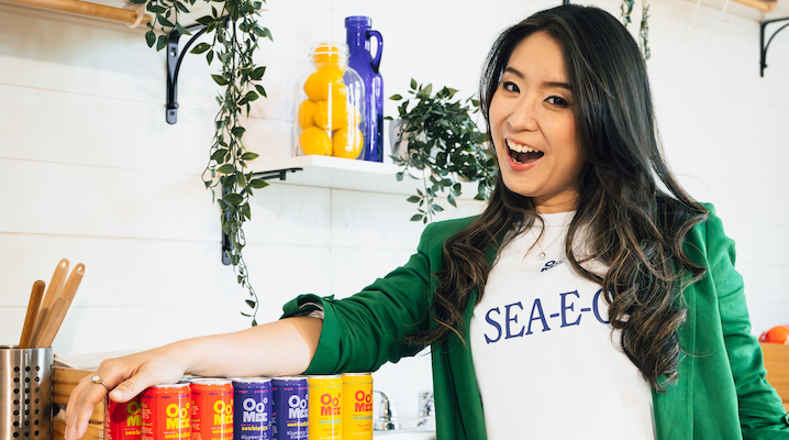 A headshot of Oomee founder Alissa Miky against a kitchen background.