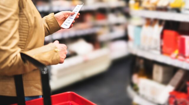 shopper in supermarket