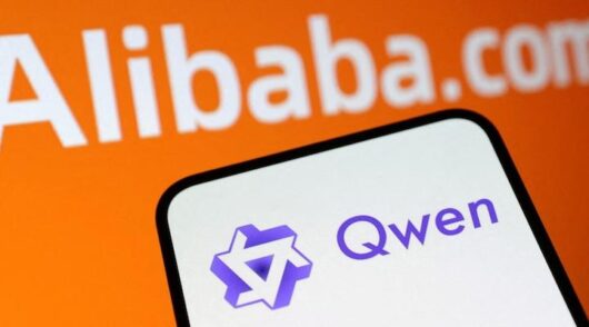 Alibaba Qwen app logo on smartphone.