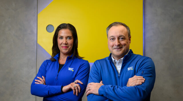 [Left to right] Best Buy executives Corie Barry and Jason Bonfig.