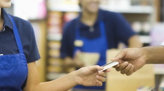 customer using membership card