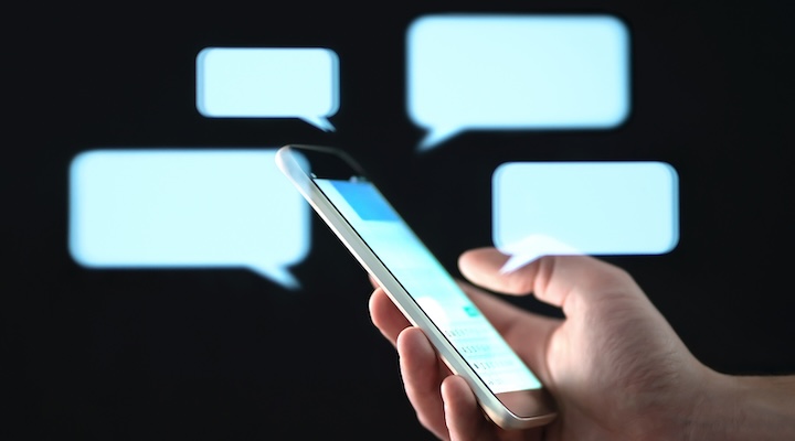 chatbot on a phone screen