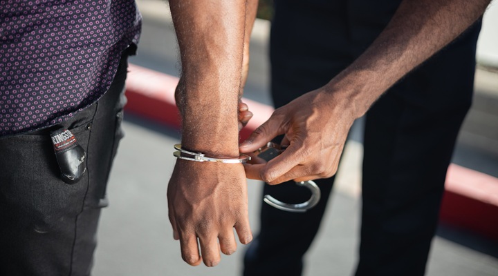 a person being handcuffed