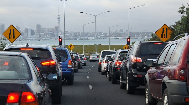 Traffic jam in Auckland