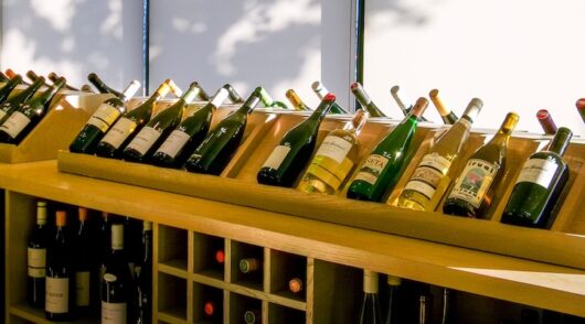 display of various wine bottles
