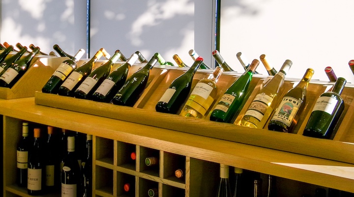 display of various wine bottles