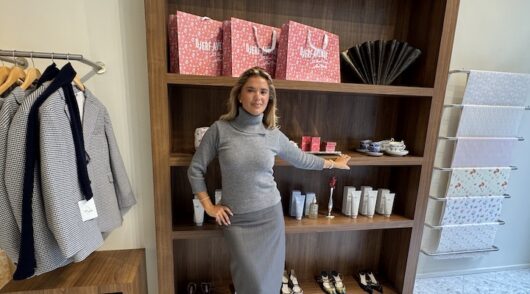 Djerf Avenue founder Matilda Djerf standing in the brand’s New York City flagship location.