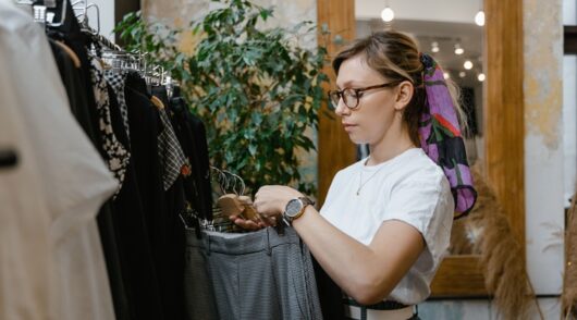 woman in clothing store